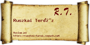 Ruszkai Teréz névjegykártya